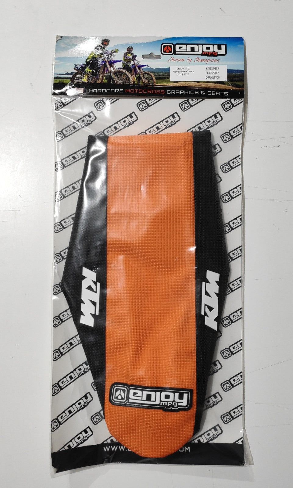 Enjoy Manufacturing KTM seat cover SX SXF 2016 - 2018 SX 250 2017 - 18 EXC EXCF 17 - 2019 STD  Logo, Black / Orange