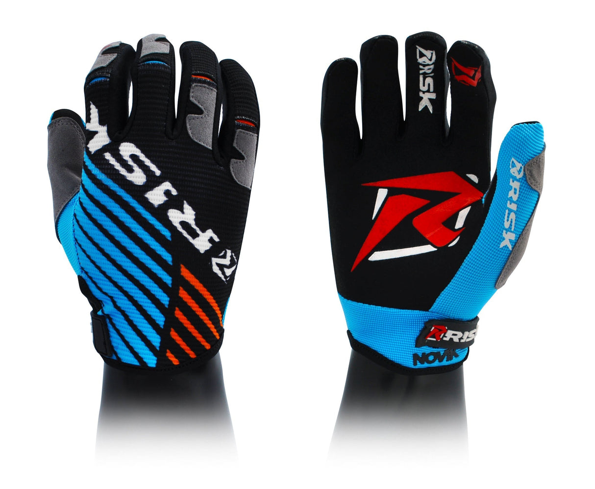 Risk Racing Ventilate Gloves, Blue / Orange, XX Large
